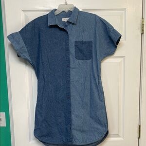 Free Assembly Women’s Plus size 2 Toned Denim Shirt Dress